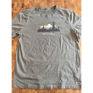 Men's Life is Good Keep It Simple Evergreen Silo Green XL Crusher Tee